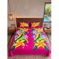 Hand Painted Rayon Bedsheet Set King Size